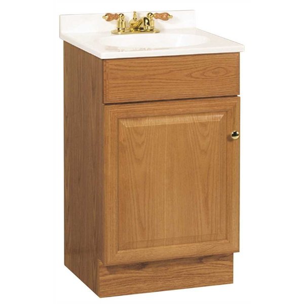 Rsi Richmond 18-1/2x 16-1/4in. D Bath Vanity in Oak with Cultured Marble Vanity Top in White with Basin C14018A